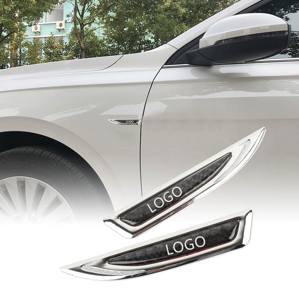Insignă auto universală cu logo personalizabil, autocolant metalic auto (2 buc)