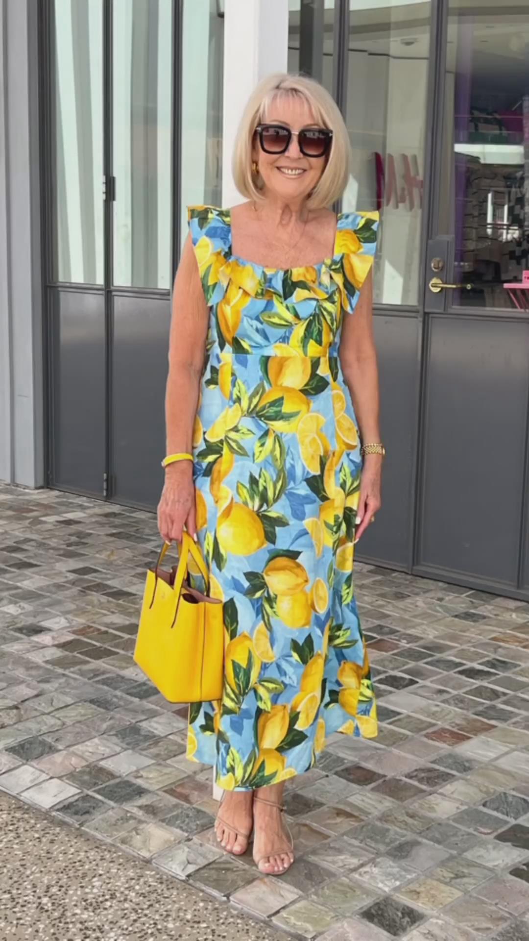 🍋Rochie tunică cu imprimare de lămâie