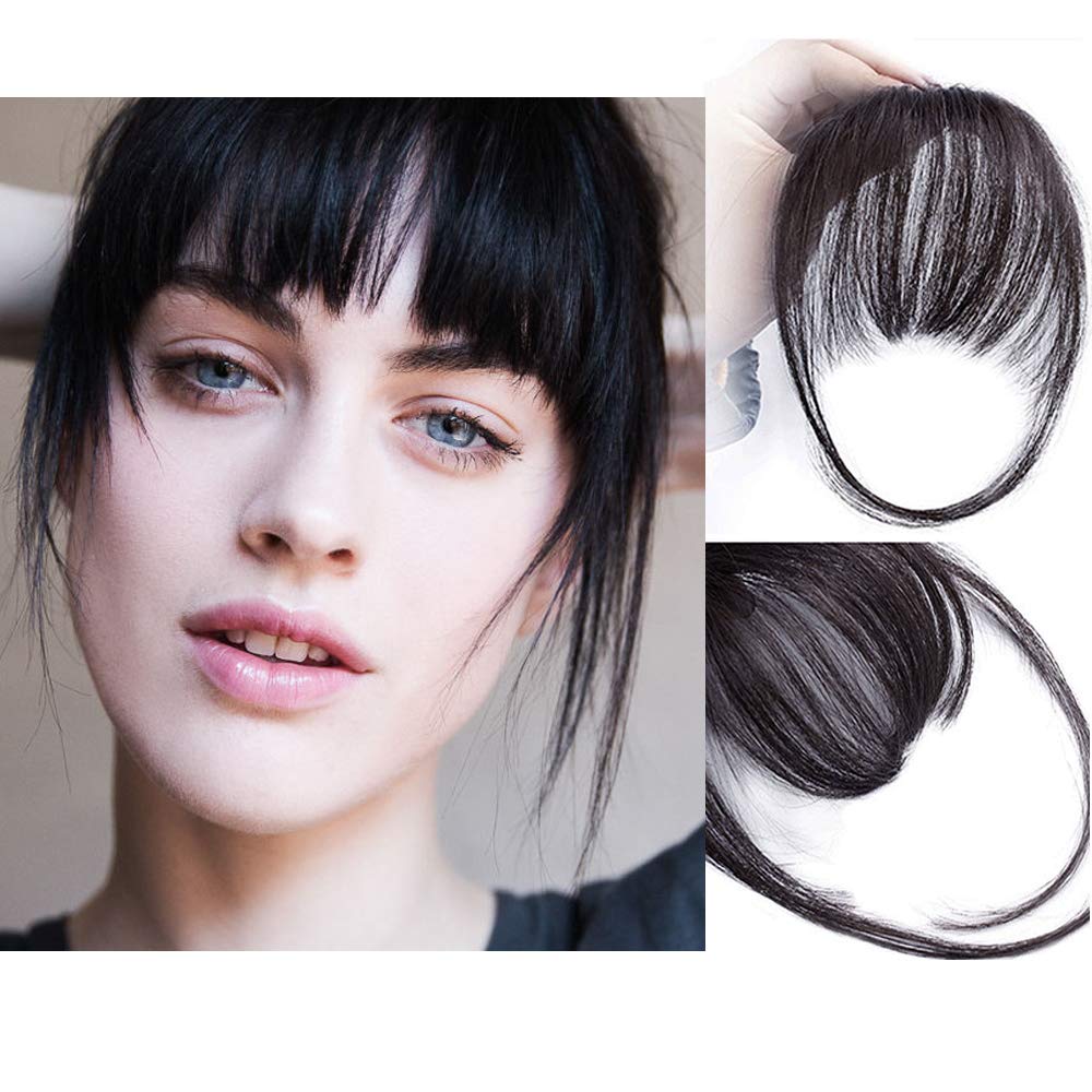 🌿Extensii de păr cu breton 100% păr natural