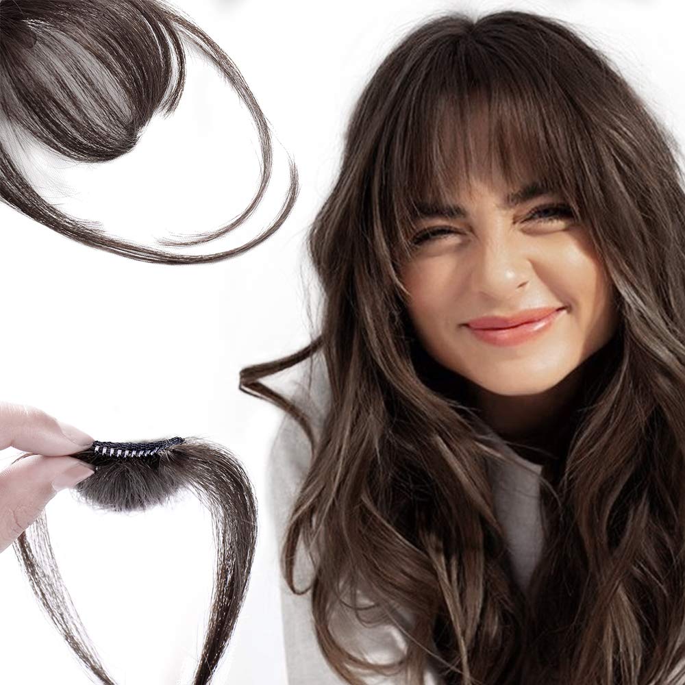 🌿Extensii de păr cu breton 100% păr natural
