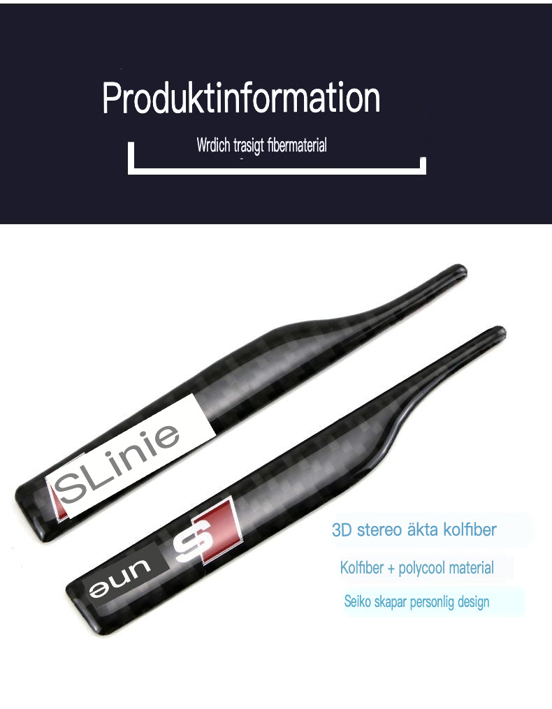 Autocolant oglindă din fibră de carbon cu protecție la impact și logo