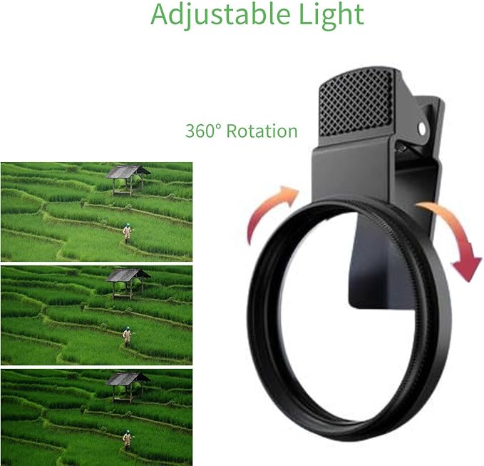 Filtru CPL Heysliy de 52 mm pentru telefon cu clemă