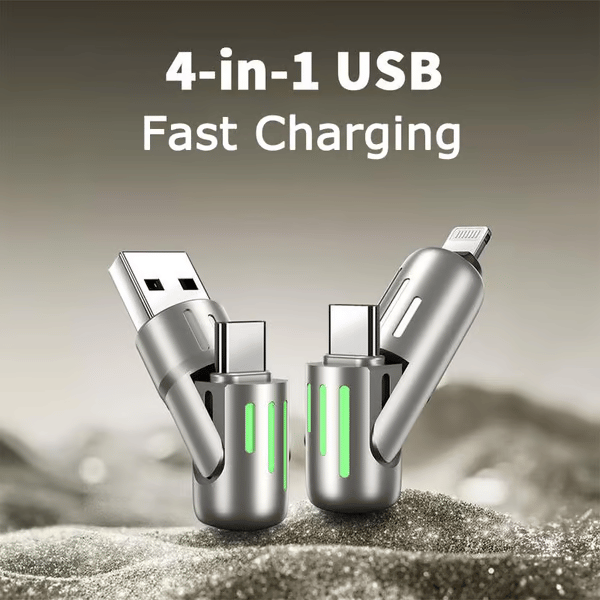 🔥Cablu de încărcare USB 4 în 1, încărcare rapidă⚡