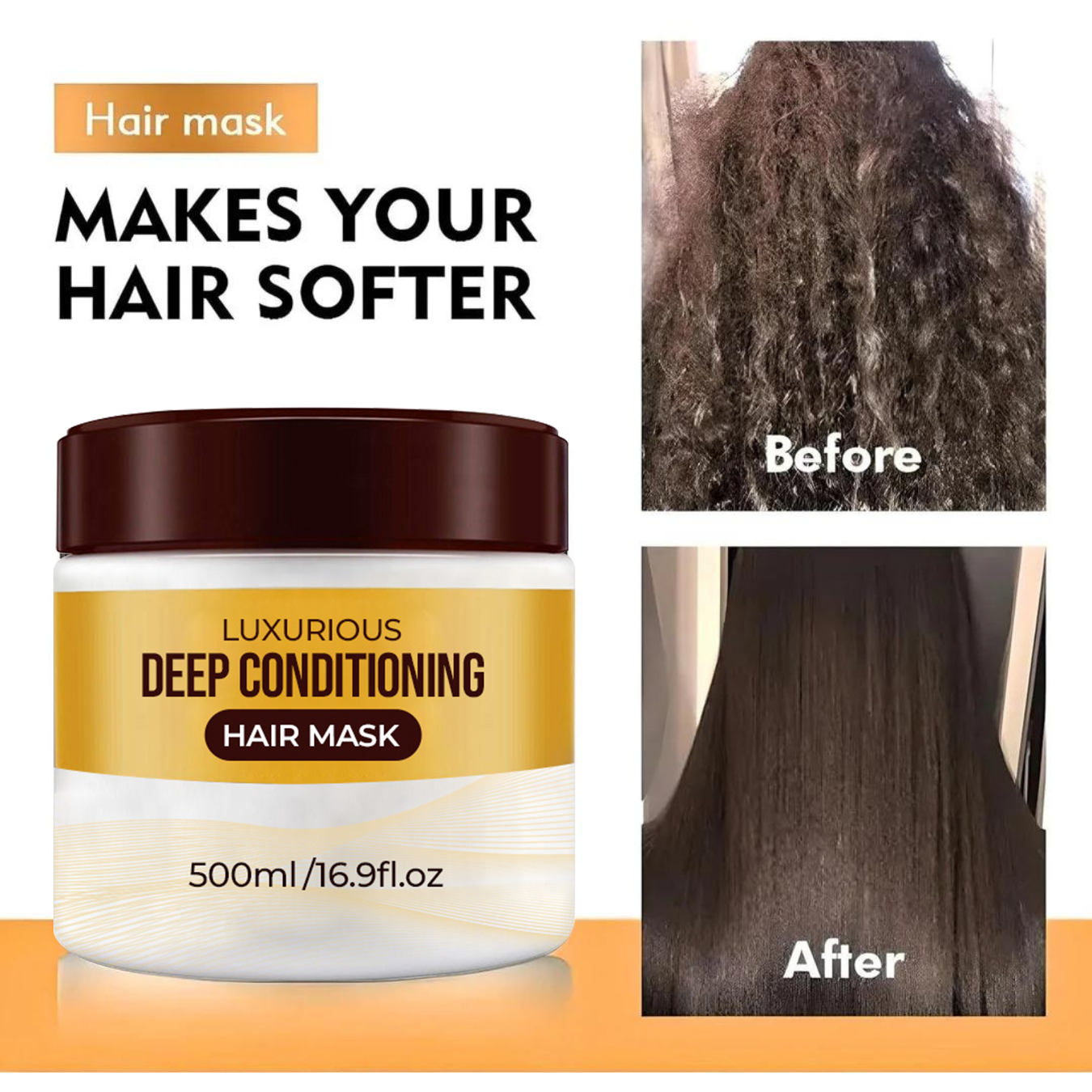 ✨Mască de păr luxoasă cu condiționare profundă - 💁♀️Pentru un păr mai neted, mai natural