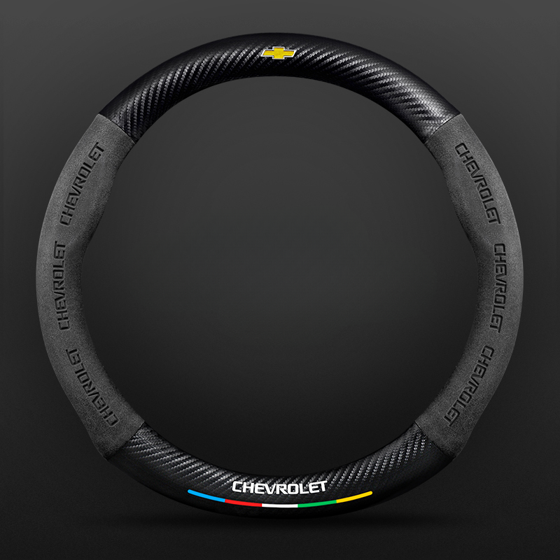 TrackVibe | Husă pentru volan din piele întoarsă neagră – antiderapantă și rezistentă la uzură