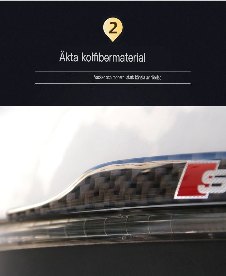 Autocolant oglindă din fibră de carbon cu protecție la impact și logo