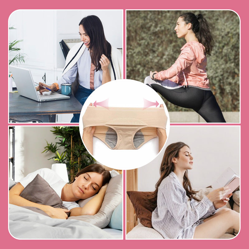 (L-8XL) 🌸Cumpără 2, primești 1 gratuit🔥Lenjerie intimă impermeabilă pentru femei, cu talie înaltă👙