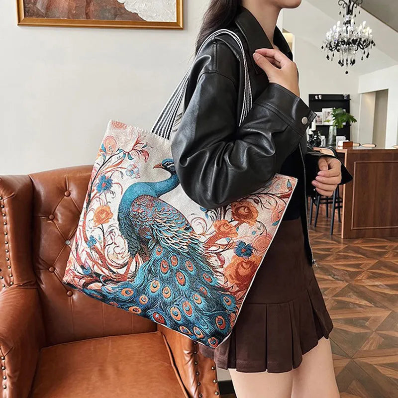 Geantă de pânză vintage, de zi cu zi