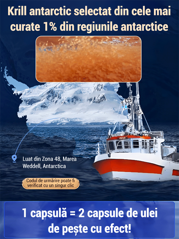 Ulei de kril din Antarctica capsule