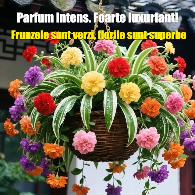 Semințe de Chlorophytum comosum 'Variegatum' cu aromă intensă, înflorire pe tot parcursul anului.