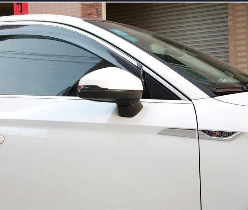 Autocolant oglindă din fibră de carbon cu protecție la impact și logo