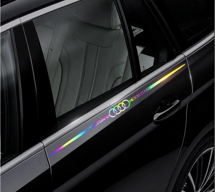 Autocolante auto reflectorizante laser 3D colorate, 4 buc.