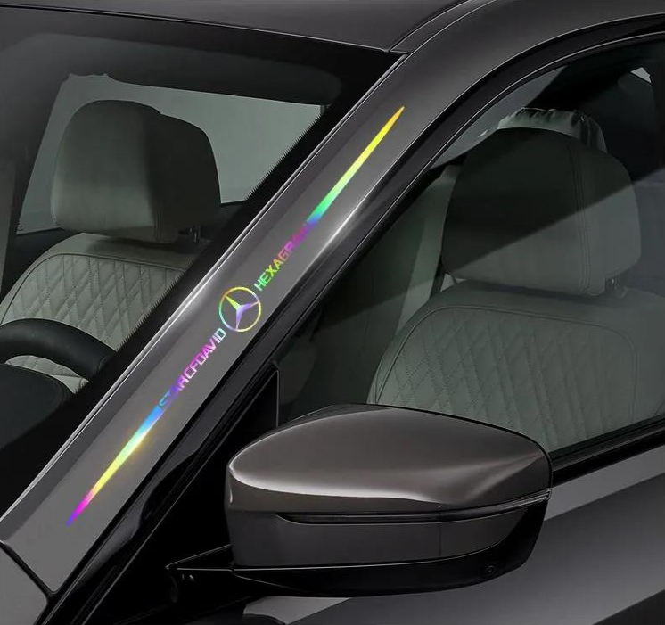 Autocolante auto reflectorizante laser 3D colorate, 4 buc.