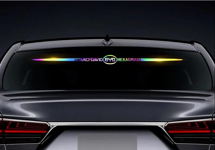 Autocolante auto reflectorizante laser 3D colorate, 4 buc.