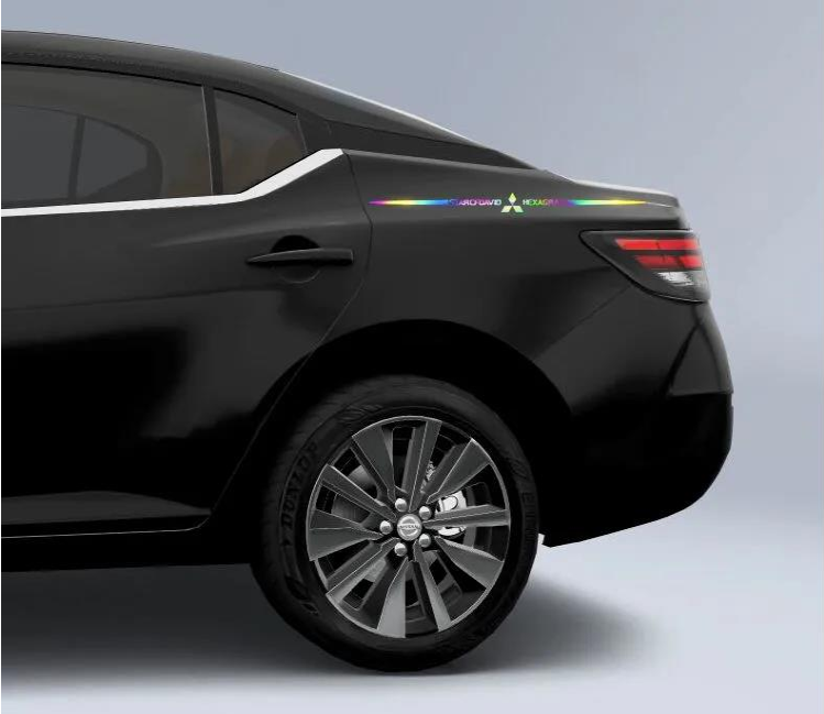 Autocolante auto reflectorizante laser 3D colorate, 4 buc.