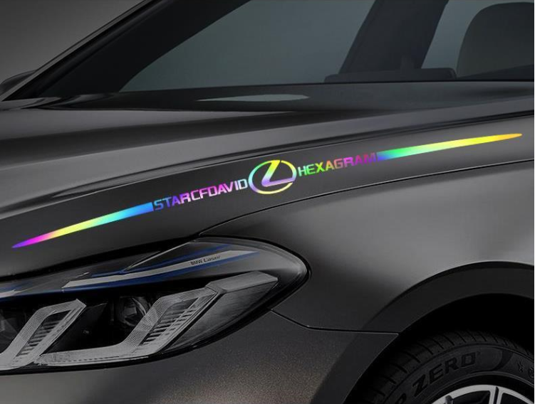 Autocolante auto reflectorizante laser 3D colorate, 4 buc.