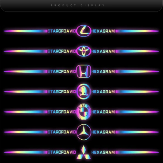 Autocolante auto reflectorizante laser 3D colorate, 4 buc.