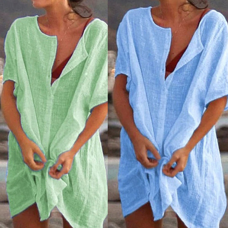 💁♀️Oferte deosebite 🔥 Cămașă lungă largi din bumbac și in pentru femei (S-8XL)