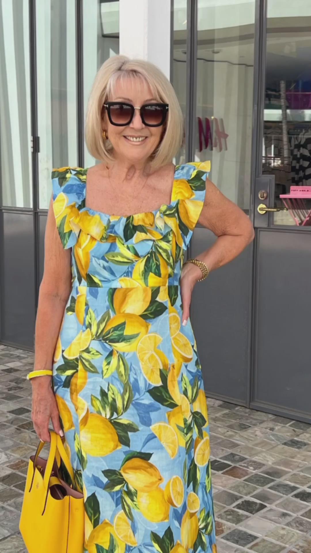 🍋Rochie tunică cu imprimare de lămâie
