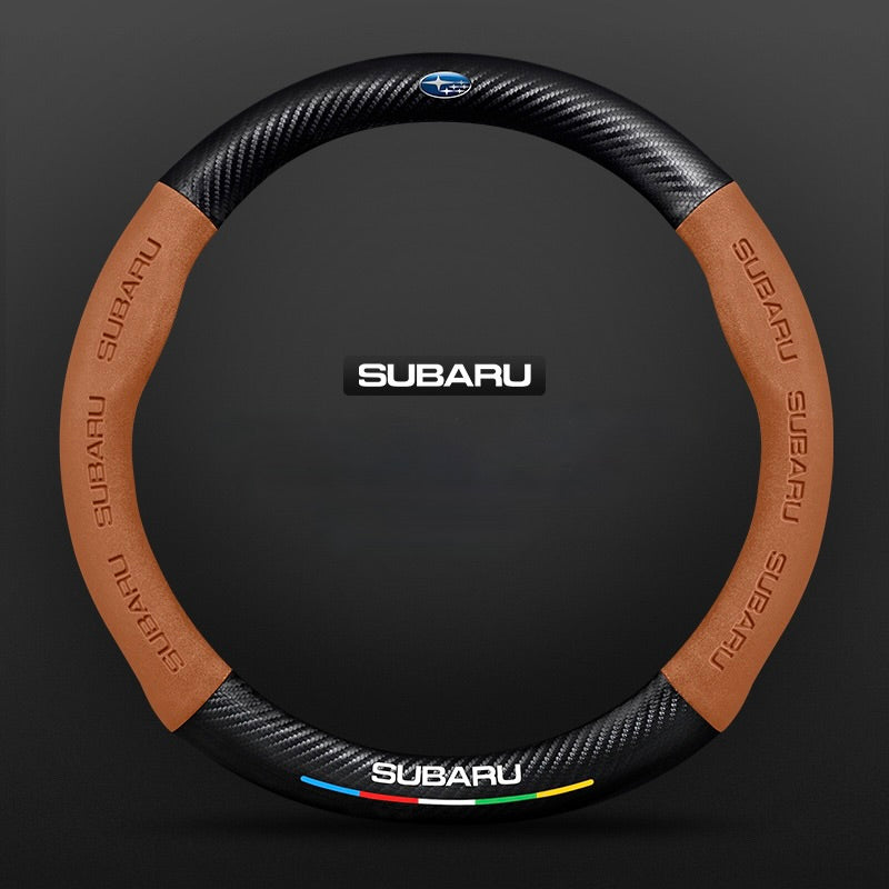 TrackVibe | Husă pentru volan din piele întoarsă neagră – antiderapantă și rezistentă la uzură