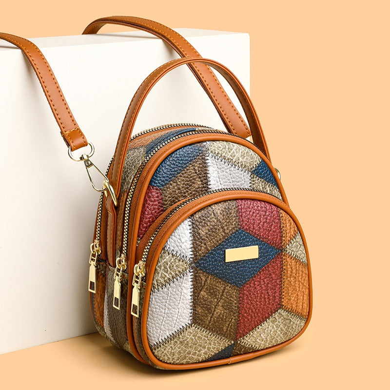Geantă de damă vintage cu model geometric