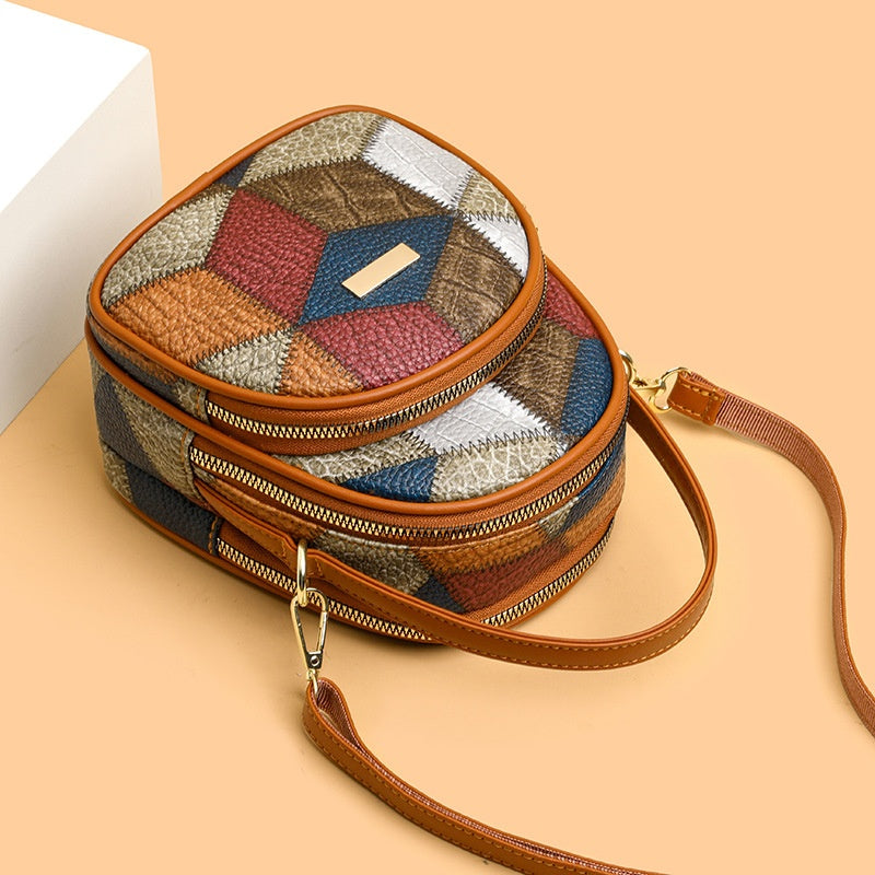 Geantă de damă vintage cu model geometric
