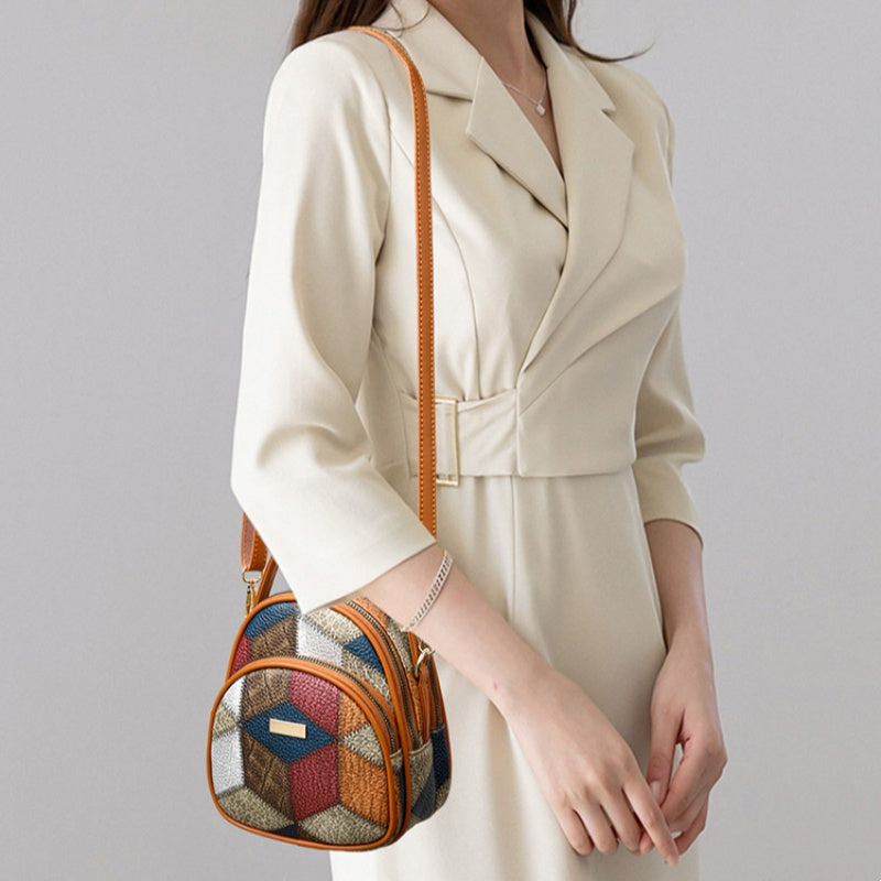 Geantă de damă vintage cu model geometric