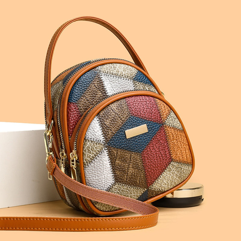 Geantă de damă vintage cu model geometric