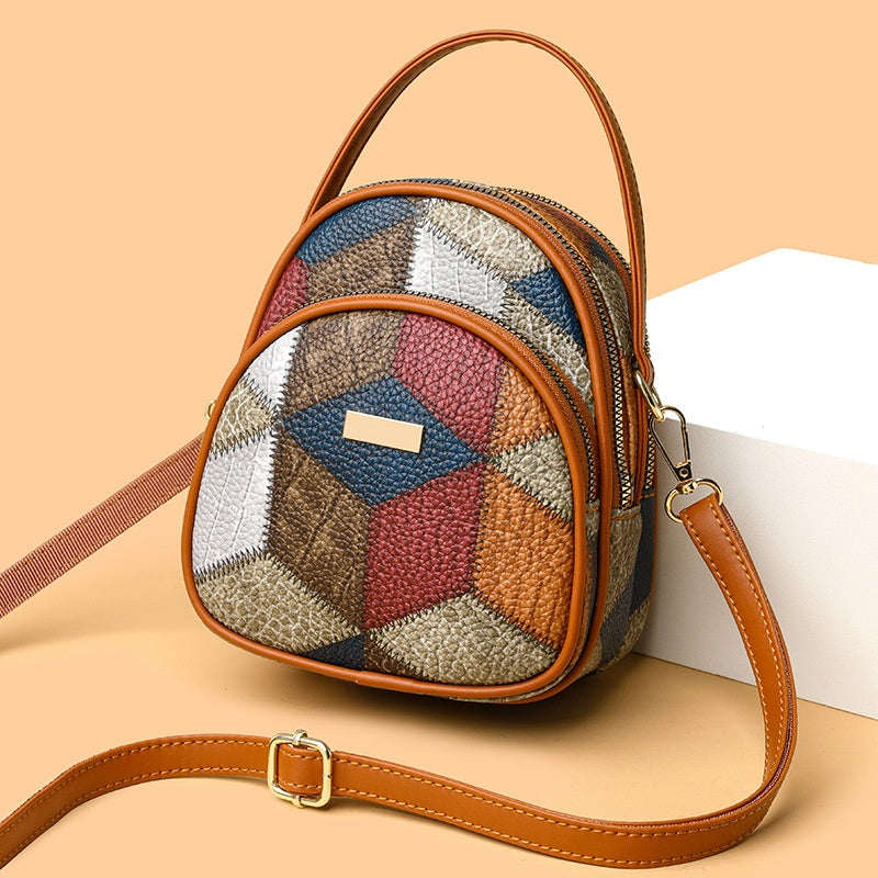Geantă de damă vintage cu model geometric