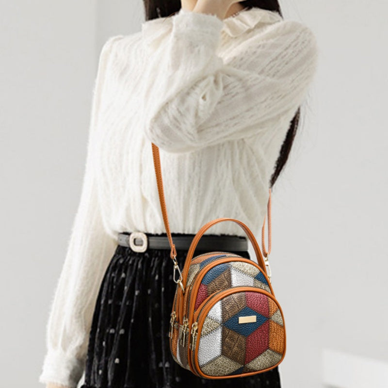 Geantă de damă vintage cu model geometric