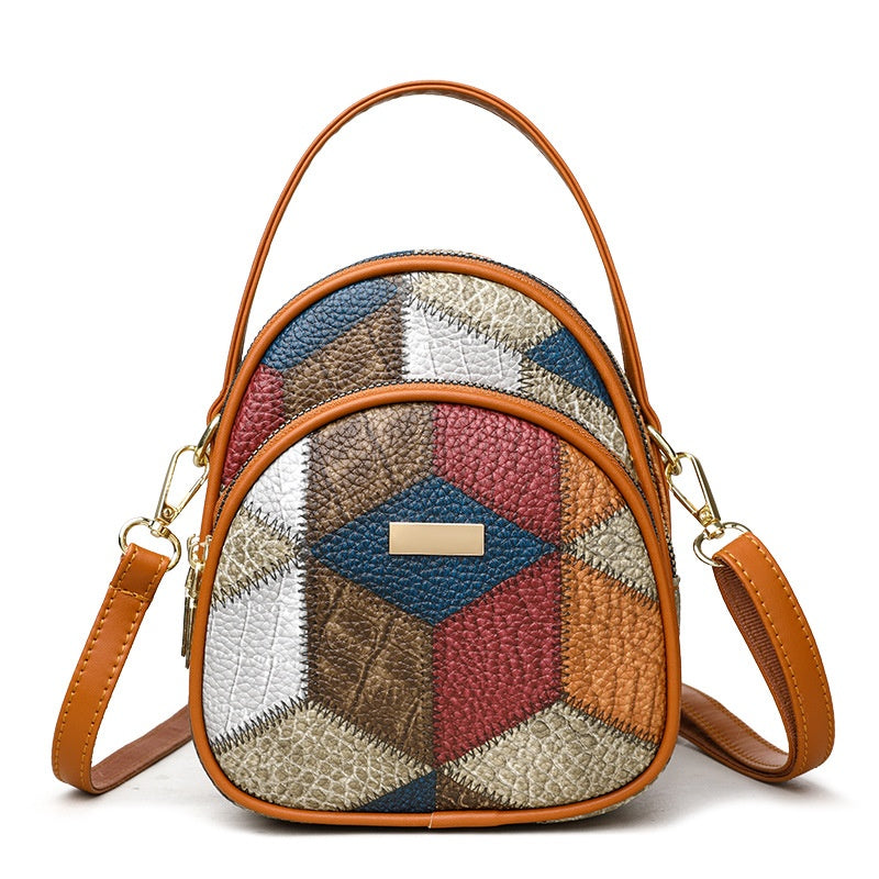 Geantă de damă vintage cu model geometric