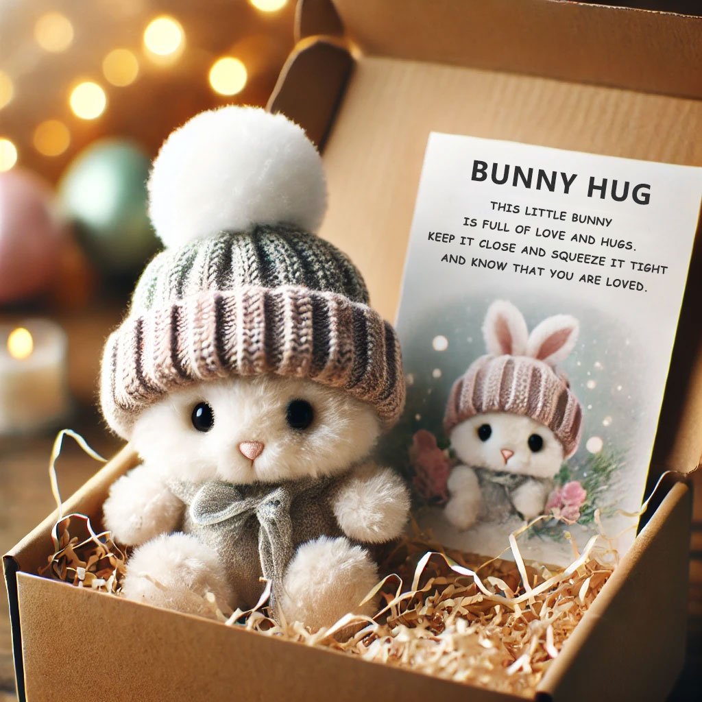 🐇Mini iepuraș care îmbrățișează un cadou drăguț de Paște🎁
