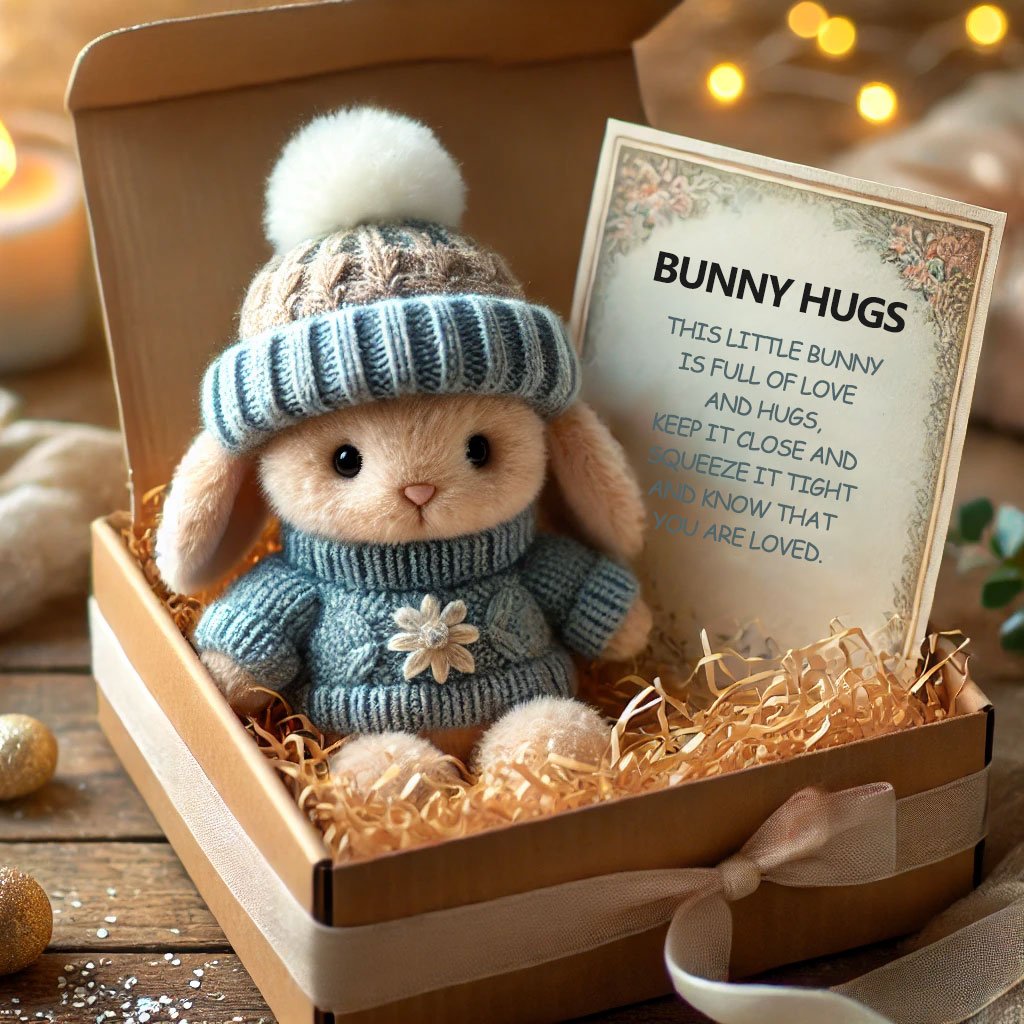🐇Mini iepuraș care îmbrățișează un cadou drăguț de Paște🎁