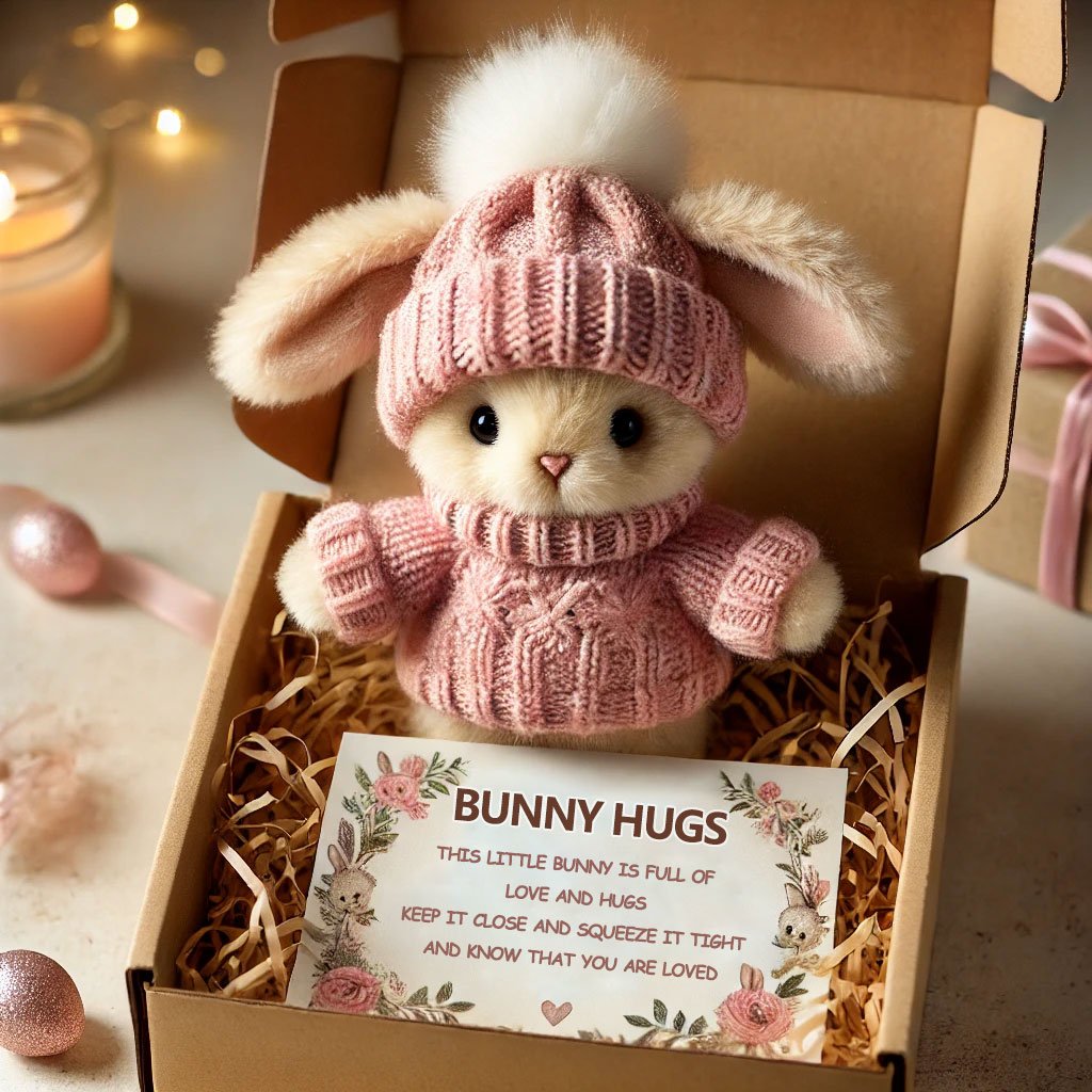 🐇Mini iepuraș care îmbrățișează un cadou drăguț de Paște🎁