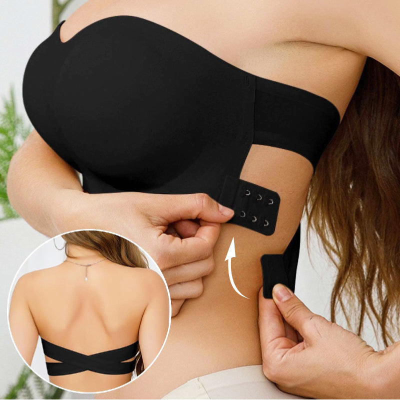 🔥👙Sutien fără bretele pentru femei, antiderapant, cu închizătoare laterală încrucișată