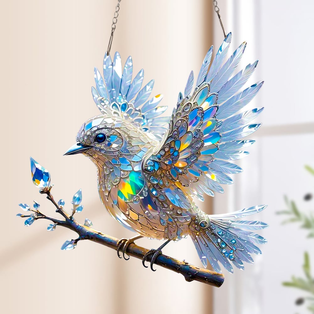 🎁🐦 Bijuterii artistice colorate Crystal Sky Bluebird