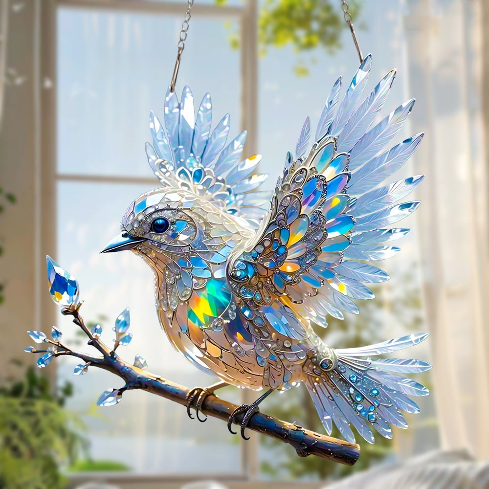 🎁🐦 Bijuterii artistice colorate Crystal Sky Bluebird