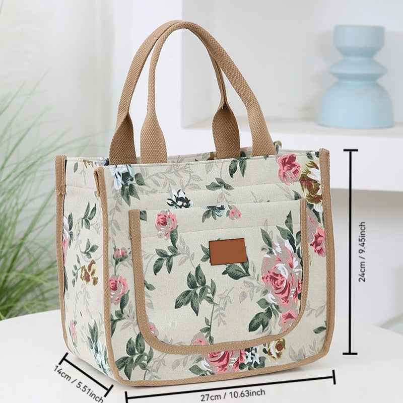 🌺Geantă de prânz cu imprimeu floral pentru femei