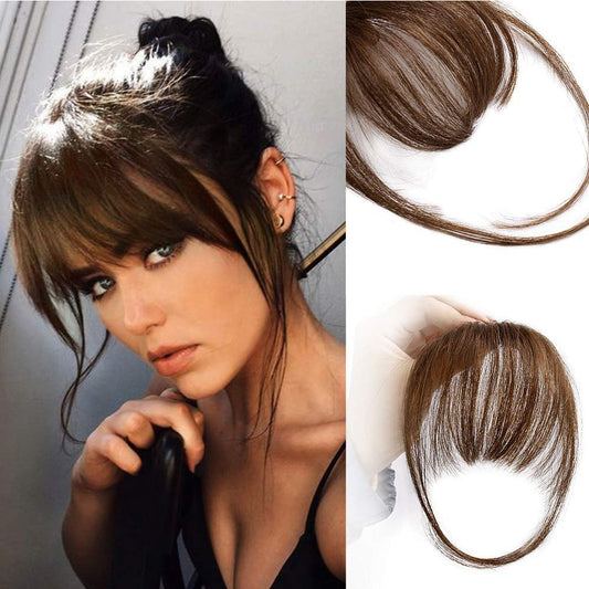🌿Extensii de păr cu breton 100% păr natural