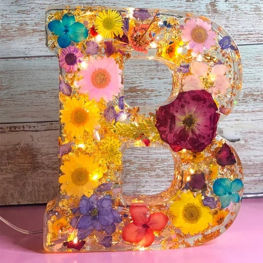 🌸Veioză de noapte din rășină florală, lucrată manual