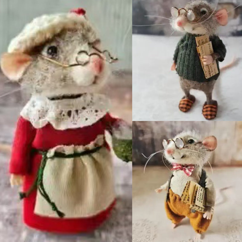 🔥Promoție 49% reducere 🎁 Adorabil șoarece de pâslă ac pentru decor