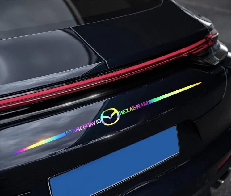 Autocolante auto reflectorizante laser 3D colorate, 4 buc.