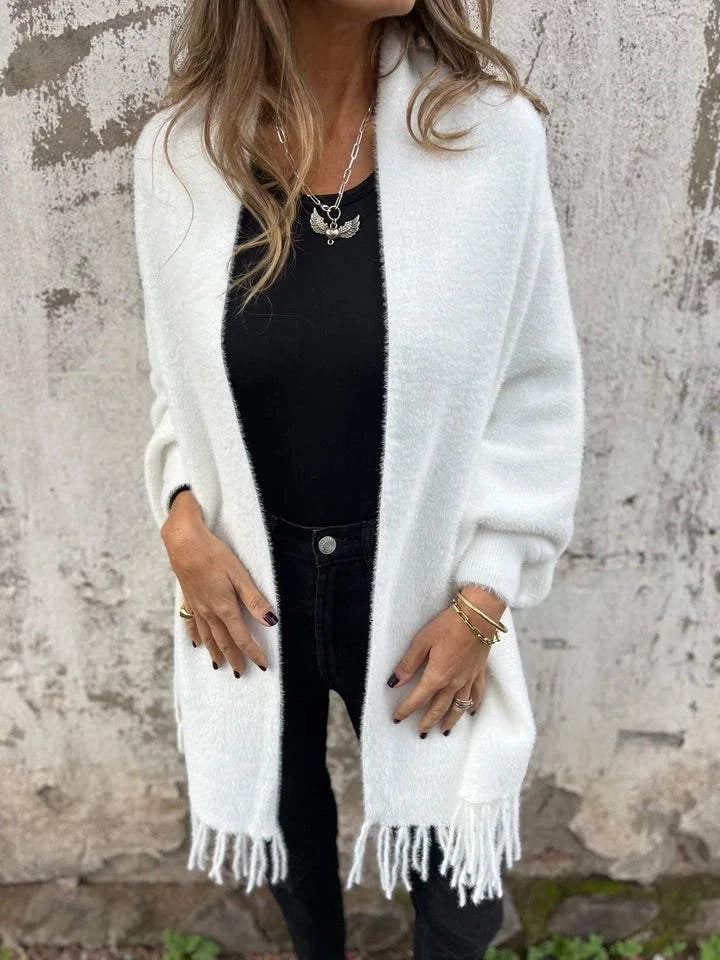 🌹🌹Genuță casual de damă, cu mânecă lungă, cu ciucuri și eșarfă