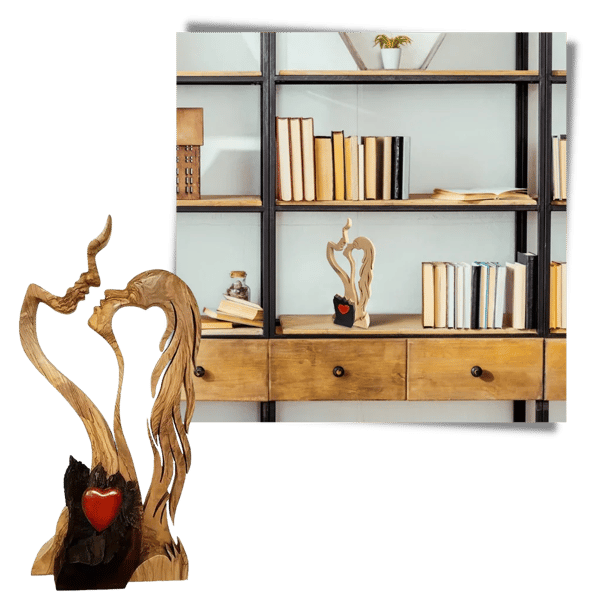 Ornamente decorative din lemn pentru cupluri îndrăgostite, artă decorativă creativă
