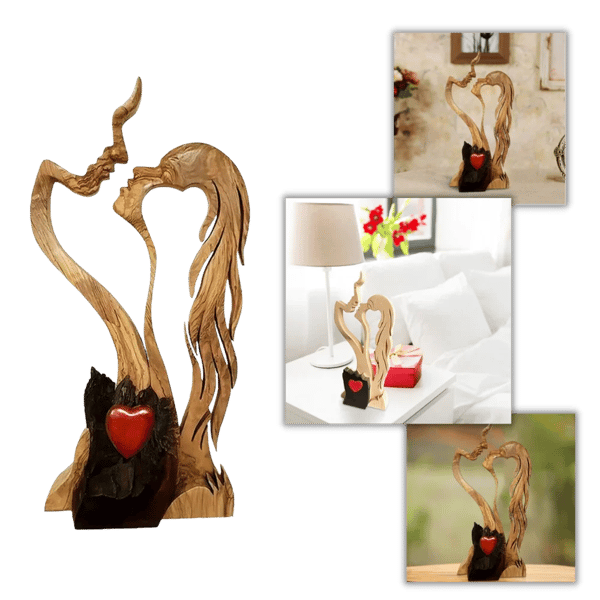 Ornamente decorative din lemn pentru cupluri îndrăgostite, artă decorativă creativă
