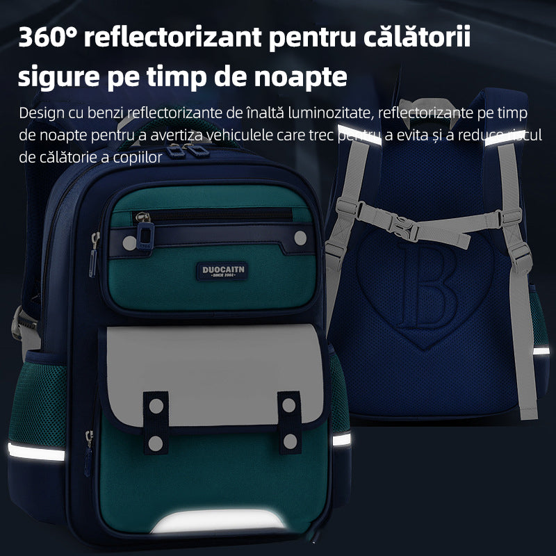 Rucsac pentru copii, usor, impermeabil, in stil britanic (clasele 1-6)