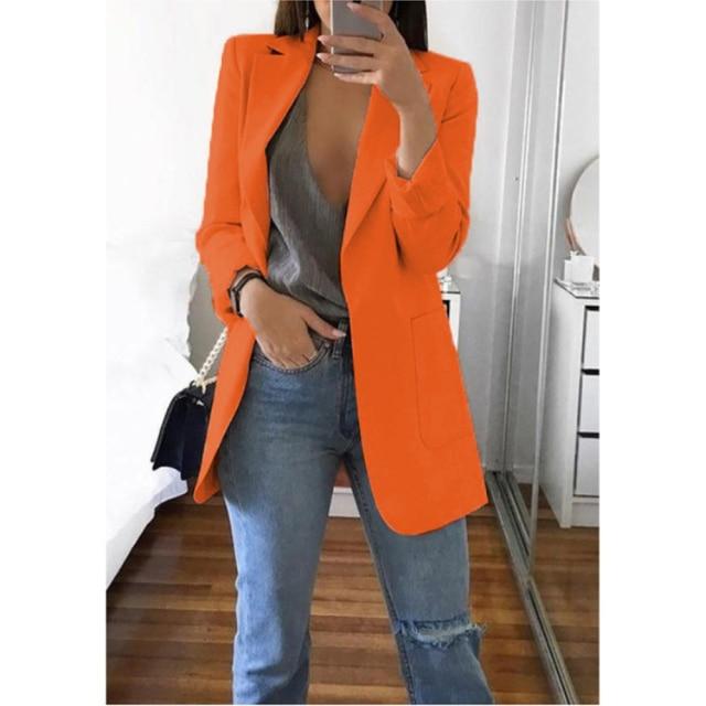 Blazer Women   Female Coats 5XL Casual Fashion Basic Notched Slim Jackets