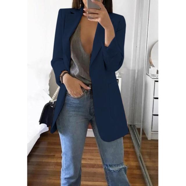 Blazer Women   Female Coats 5XL Casual Fashion Basic Notched Slim Jackets