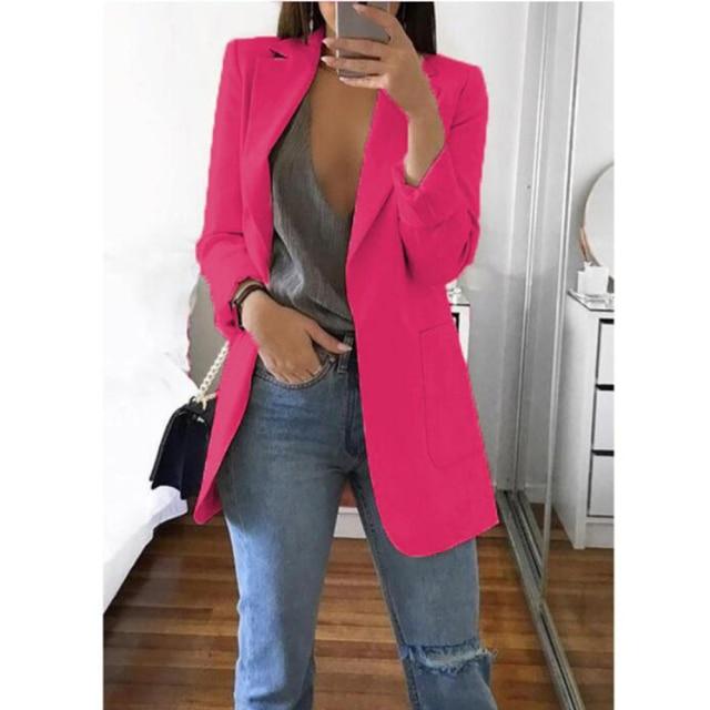 Blazer Women   Female Coats 5XL Casual Fashion Basic Notched Slim Jackets