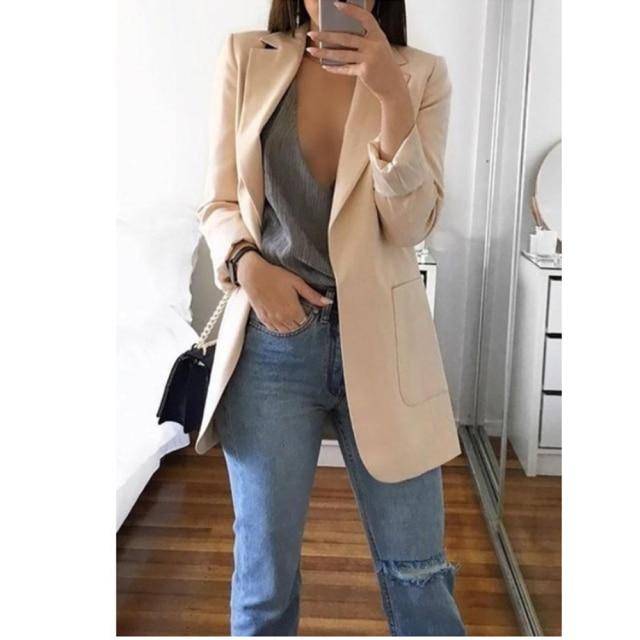 Blazer Women   Female Coats 5XL Casual Fashion Basic Notched Slim Jackets